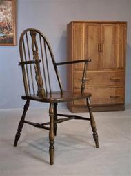 【卡卡頌  歐洲古董】英國 特殊雕刻 榆木 溫莎椅 古董椅 主人椅 扶手椅  英國老件 ch0540