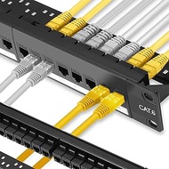 2 Packs 24-Port Cat6 Patch Panel - 10G Ready Rack-Mountable 1U Network Panel with Keystone Jacks & P
