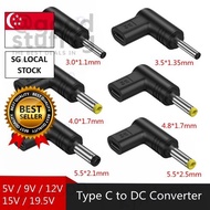 [SG FREE 🚚] USB C PD to DC Power Connector Universal 5V 9V 12V 15V 19V TypeC to DC Jack Plug Charge 