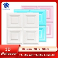 3D Foam Wallpaper Sticker, Checkered Motif, Wallfoam 3D Embossed Wall Sticker, Premium High Quality 