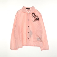 PRADA 睡衣襯衫 SC627 絲粉紅色黑色 M 碼 二手男士