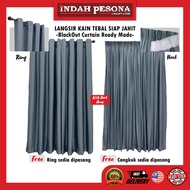 Indah Pesona Blackout Curtain - Dark Grey A10 [Free Hook/Ring]