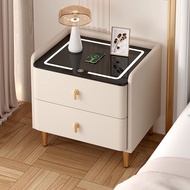 BW-6💖Ecological Ikea Bedside Table Bedroom Bedside Table Simple Modern Home Bedroom Wireless Charging Multi-Side Cabinet