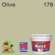 178 OLIVE ( 7 LITER ) NIPPON PAINT ( SUPER MATEX 7L ) EMULSION PAINT / CAT DALAM RUMAH / INTERIOR WA