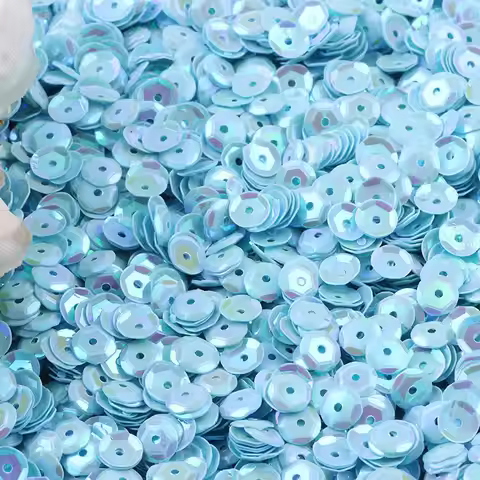 10g 6mm Sequin PVC Round Debossed Sequin Sequin Sequin Sewing Wedding Crafts Women's Accessories Nai