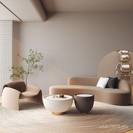 Office Hotel Creative Special-Shaped Sofa Clothing Store Reception Rest Brown Curved Small Apartment
