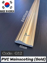 Wainscoting PVC GOLD Ready Stock Made In KOREA Accent Wall Diamond Mirror Wainscoting PU Grand Mirro