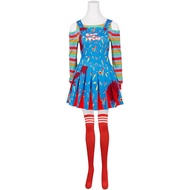 2026 Childlike Chucky Ladies Blue Cosplay Costume