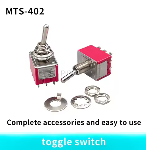 10pcs Toggle Switch MTS-402 Red On-On 2 Position 4PDT AC 250V/2A 120V/5A