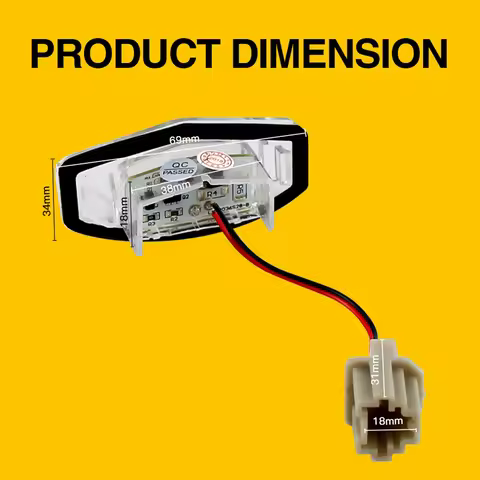 2PCS LED Number License Plate Light Canbus For Honda Civic Accord MR-V/Pilot Odyssey City MK4 Acura 