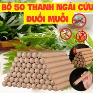 Bộ 50 cây nhang đuổi muỗi làm từ cây ngải cứu (50 thanh) + Tặng kèm 1 đế cắm nhang