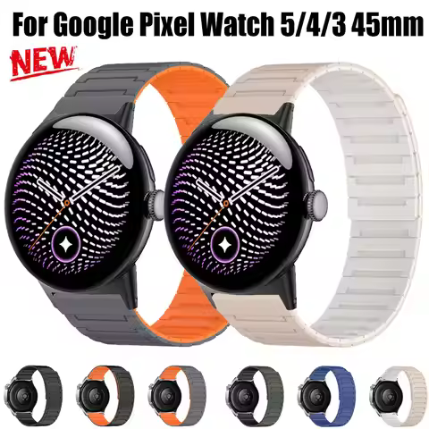 Magnetic Silicone Band For Google Pixle Watch 5 4 3 45mm 41mm Sport Bracelet For Google Pixel Watch 