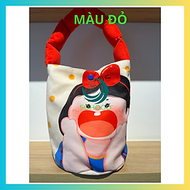 Túi Tote Nữ Vải Bố Canvas Cao Cấp In Họa Tiết Hoạt Hình 2 Ngăn Dùng Đi Du Lịch -Phong Cách Thời Tran