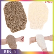 JUNLIi 2Pc Peeling Exfoliating Gloves Shower Brush Fingers Bath Towel Body Scrub Gloves