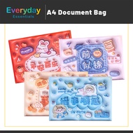 【E.E】Cartoon 3D High-Value Style Inspirational Text A4 File Bag Study Test Paper Materials Stationer