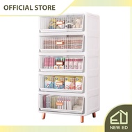 Newed Living Room Plastic Chest Drawer Storage Cabinet Transparent Drawers 55CM Five Tier