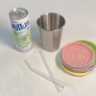 Glass Straw Size 15cm Solid Color Reusable