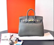 Hermes Birkin 25灰綠色金扣