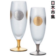 其他品牌 - 日本 伝統紋様 日月金銀 日本制玻璃高身香檳酒杯 一對禮盒套裝【市集世界 - 日本市集】