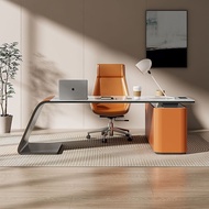 【SG Sellers】Rock Plate L-Shaped Desk Italian Light Luxury Office Desk For Home Use Modern Simple Computer Desk