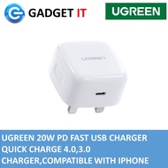 UGREEN 20W PD FAST USB CHARGER QUICK CHARGE 4.0, 3.0 CHARGER, COMPATIBLE WITH IPHONE - CD137-70297 /