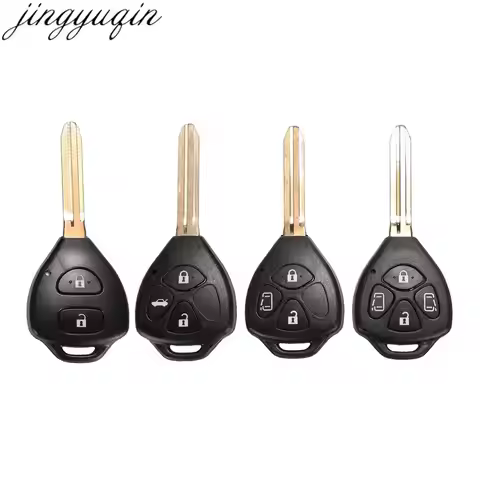 Jingyuqin Remote Key Shell TOY43 For Toyota Alphard Yaris Prado Tarago Camry Corolla RAV4 Hilux Vitz