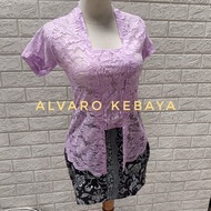 setelan kebaya pendek brokat melar strait rok mini pendek span kutubaru modern set brukat seksi diat