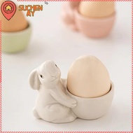 SUCHENMY Ceramic Egg Cup, Ceramic Egg Organizer Rabbit Egg Cup,  Creative Egg Stand Kitchen Utensils