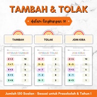 Matematik Tambah Tolak PDF Softcopy Prasekolah Tadika Tahun 1 Buku Latihan Addition Subtraction BBM