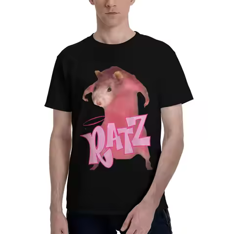 Bratz Rat Ratz Pink Graphic Funny 100% Cotton T-Shirt Bratz Tees Tops For Men