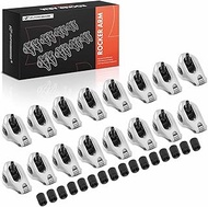 A-Premium 16Pcs Aluminum Engine Roller Rocker Arms with Needle Bearings Compatible with GM LS3/L92,
