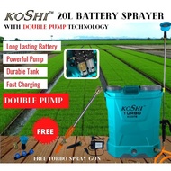 (Ready Stock) KOSHI KS20TB Turbo 20L Battery Sprayer Disinfectant Sanitize Heavy Duty Pam Racun Bateri Turbo