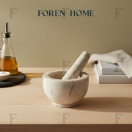 Grana Marble Mortar and Pestle Set Premium Stone Grinder – Heavy Duty Marble Kitchen Tool for Herbs 