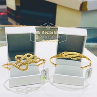 EMAS 375 GELANG TANGAN PATTERN FEYSEN 375GOLD BANGLE