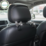 YUNSTORE Car Headrest Hooks Bling Rhinestone Bow Decor 10lbs Load Capacity Cute Auto Seat Hangers Gi