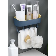 廁所浴室置物架 壁掛置物架 免打孔多功用牆上收納架 #0866