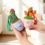 Plush Potted Plant Keychain Cute Cactus Tulip Hanging Charm Soft Stuffed Toy Desk Bag Gift Kids