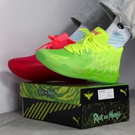 2022 New Original lamelo ball shoes MB1 Rick and Morty Mid-top actual combat shock-absorbing basketball shoes Green Red With Spike melo shoes for 11 years old kids