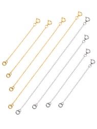 8 Pieces Stainless Steel Necklace Extender Chains Bracelet Extension Chain, Silver and Gold