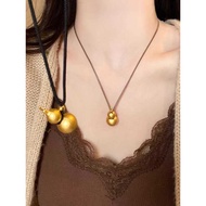 Meaning Beautiful~Ancient Method Golden Gourd Necklace Women's Clavicle Chain New Chinese Sweater Ch