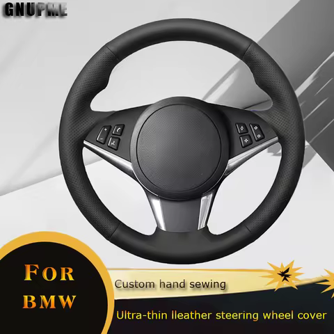 DIY Car Steering Wheel Cover Perforated Lerther For BMW E60 E61 Touring 530d 545i 550i E63 Coupe E64