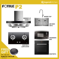  FOTILE Hood(EMS9021)+Hob(GHG78211)+Oven(KSG7007A)+Microwave(HW25800K-03G)+UM Sink(1B1S)+Mixer Tap