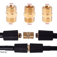 Bahay High Pressure Washer Hose Extension Connector Adapter Copper M22 14mm & 15mm PH