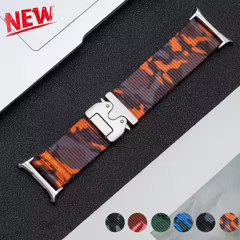 Strap for Samsung Galaxy Watch Ultra 47mm Camouflage Nylon Sport Watchband for Galaxy Watch 7 Ultra