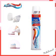 ยาสีฟัน Aquafresh สูตร Tripla Protezione (Triple protection) ขนาด 100 ml หลอดใช้งานสะดวก นำเข้าจากประเทศอิตาลี (1 หลอด)