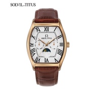 Solvil et Titus W06-03219-003 Men's Quartz Analogue Watch in White Dial and Leather Strap