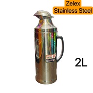 ZELEX 2L Stainless Steel Traditional Glass Vacuum Flask 3045 / Thermos Flask / Thermal Flask / Termo