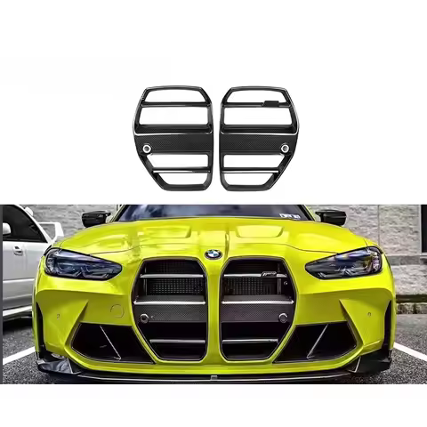 For BMW M3 M4 G80 G82 G83 Dry Carbon Fiber Racing Grills Center Mesh ST CSL V Style Car Kit Air Inle