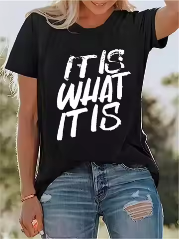 The Casual Tshirt Is Printed with The Phrase"That's Just How It Is"a Short Phrase That Effortlessly 