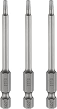 HARFINGTON 3pcs TT10 Security Torx Head Screwdriver Bit 3" (75mm) Long 1/4" Hex Shank Magnetic Tampe